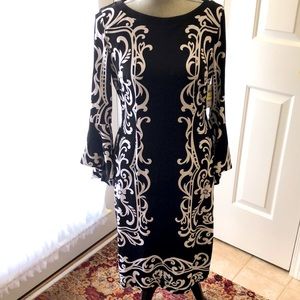 *NEW* INC black and white dress.  Size M. NWT
